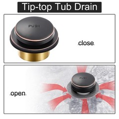 Oil Rubbed Bronze Bathtub Drain Tip-Toe Tub Trim Universal,