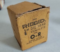 Vintage RIDGID 1/8&Prime; Die Head Complete For O-R Drop Head Pipe Threader USA Tool