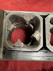 Vintage Craftsman USA Pipe Threader w/ 2 Square Dies and Handle Original Holder
