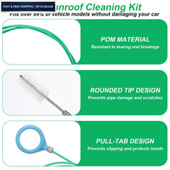 XANGNIER Auto Sunroof Drain Cleaning Tool, 118in Extra Long Flexible Green