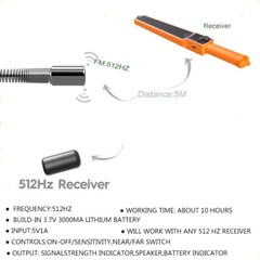 512HZ Locator Receiver 512 hz Sonder Locator Drain Pipe Sewer Inspaction Tools