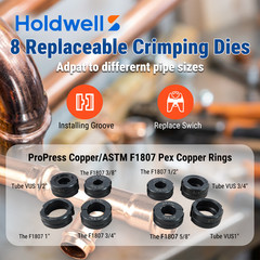 Hydraulic Copper Press Tool, Pex Crimping Tool with 1/2&Prime;, 3/4&Prime;, 1&Prime; Dies for Copp