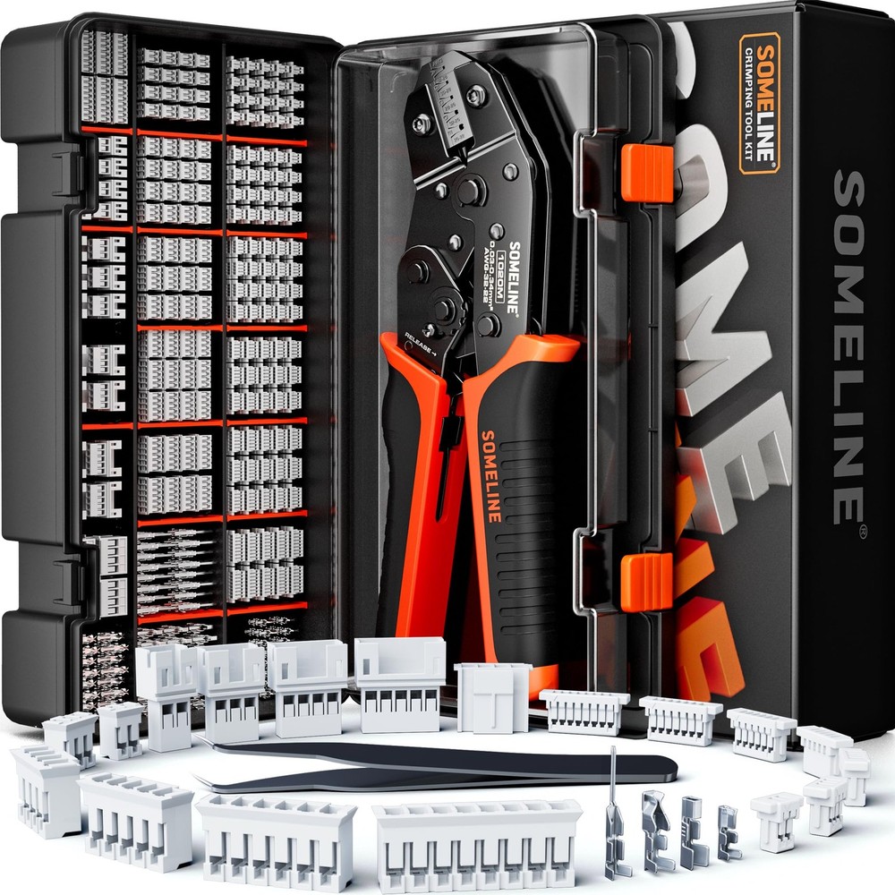 Crimp Tool Connector Kit, JST-SH 1.0mm/PH 2.0mm -21 Types Connector Set 32-22 AW