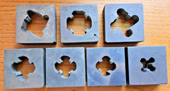 Early 1900s Misc NYE & Crown Conduit Pipe Threading Skip Tooth Square Dies w Box