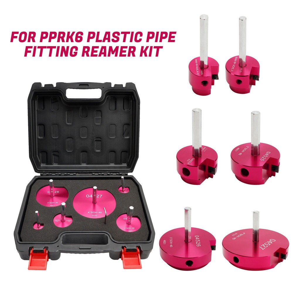 6 Piece 04529 for PPRK6 Plastic Pipe Fitting Reamer Kit Fit standard 1/2&Prime; drills