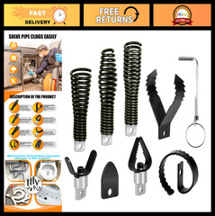 8-Piece Drain Snake Auger Set for 50FT-100FT Machines, Fits 5/16&Prime;-3/4&Prime; Cables