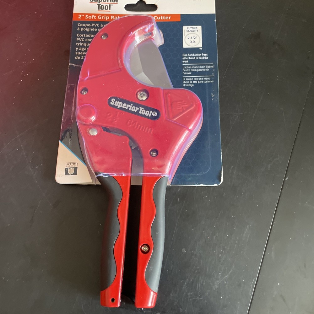 Superior Tool 2-1/2 in. Ratcheting Pipe Cutter 10 in. L Black/Red 1 pc