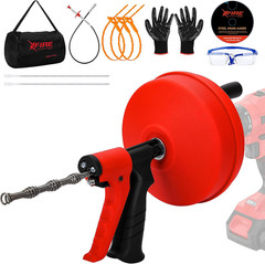 50 FT Drain Snake 11-In-1 Double Mode Drain Auger Tools | for Sink and Drain Unb