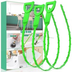 Longer Drain Clog Remover Sink Snake: 3 Pcs Hair Tools for Green