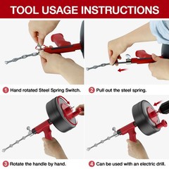 Drain Snake, Plumbing Snake With Drill Adapter, 35ft Heavy Duty Flexible Sink&hellip;
