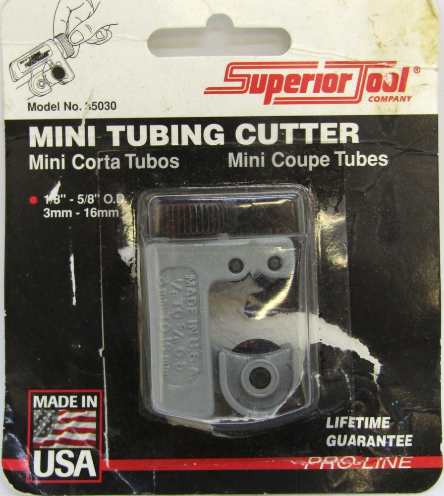 Superior Tool 5/8 in. PRO MINI Tube Cutter Black/Silver 1 Pack Model 35030