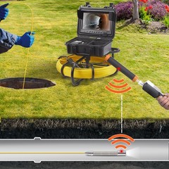 9&Prime; 720p Sewer Camera with 512Hz Locator, 164ft Cable, IP68, 12 LEDs