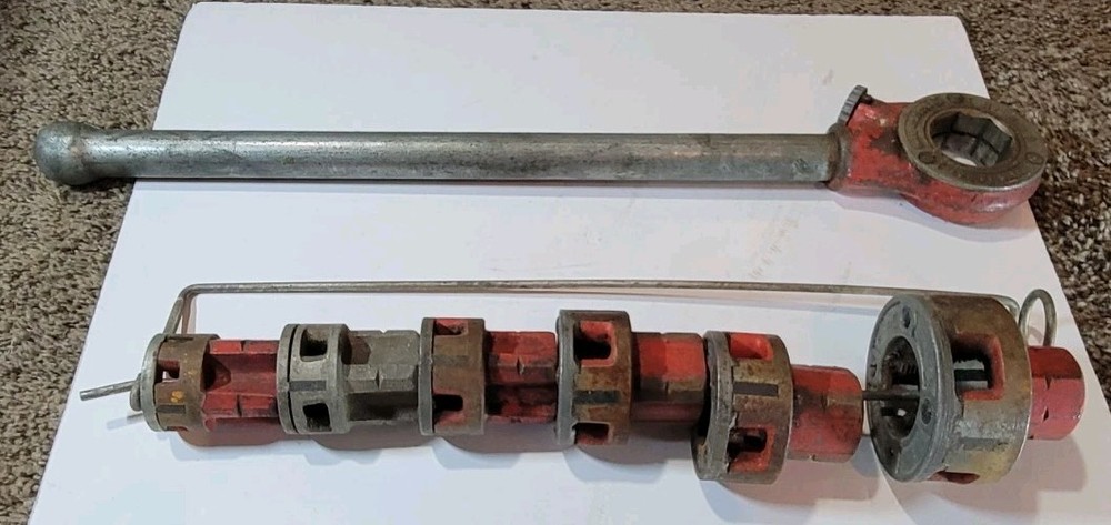Ridgid 00-R Ratchet Pipe Threader Die Set 1/8&rdquo; &ndash; 1&rdquo; 6 Dies Handle & Die Holder