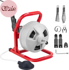 Drain Cleaner Machine 50 FT X 5/16 Inch, Sewer Snake Auger with 228RPM Electric