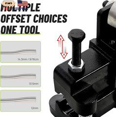 Conduit Bender 12~14.3Mm 9/16In Adjustable Offset for Flexible & Precise Bend