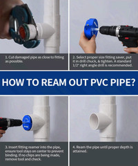 DAYDOOR PVC Pipe Reamer Kit 8PCS Carbide Heads 1/2-4&Prime; Tool