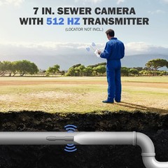 7 Inch Self-Leveling Sewer Camera 30m/98ft Pipe Inspection Camera 12 LED Lights