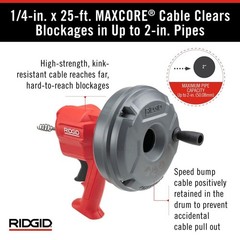 RIDGID EZ SPIN Drain Cleaning Snake Auger
