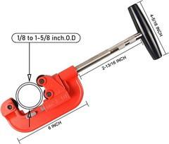DOMINOX Tubing Cutter 1/4&Prime; .O.D to 1-5/8&Prime; .O.D Heavy Duty Pipe Cutter