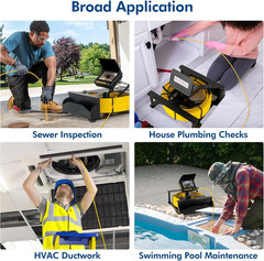 150FT Sewer Camera with LED, 4.3&rdquo; Screen & 32GB Card for Drain Inspection