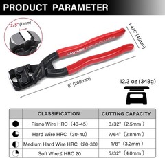8 Inch Nail Puller Pliers Tool, High Leverage End Cutting Pliers, Nail Remover