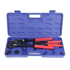 PEX Crimping Tool Kit with Cutter &ndash; 1/2&Prime;, 3/4&Prime;, 1&Prime; Copper Crimp Ring, Easy Use