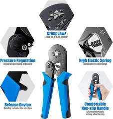 Luney Crimping Tool Set with 1250PCS Wire Ferrules, Self-Adjustable Ratchet Plie