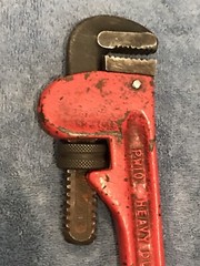 Vintage Great Neck 10&rdquo; Pipe Tool Monkey Wrench PW10 Forged Steel Heavy Duty