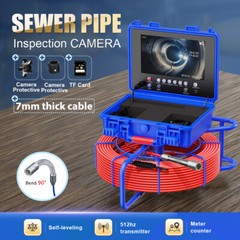 9inch Sewer Camera 50m Pipe Inspection Camera 512hz Self-leveling 7mm Cable