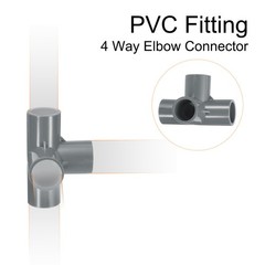8pcs Tee Fitting 1/2&Prime; 4 Ways Connector Build Grade Pipe Coupling, Grey