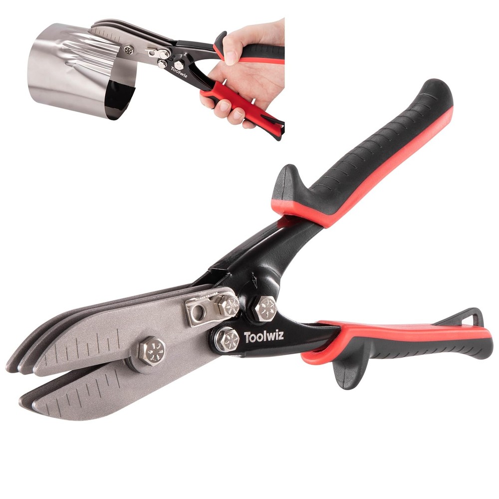 Toolwiz 5 Blade Sheet Metal Tools, Duct Crimping Tool for 10.5 inches, Silver