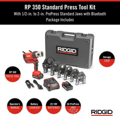 67053 RP 350 Propress 8-Piece Pressing Tool Kit with 18-Volt Battery, Charger, 4