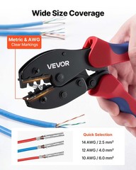 VEVOR Crimping Tool Solar Connector Crimper Tool Kit 14-10 AWG with Connectors