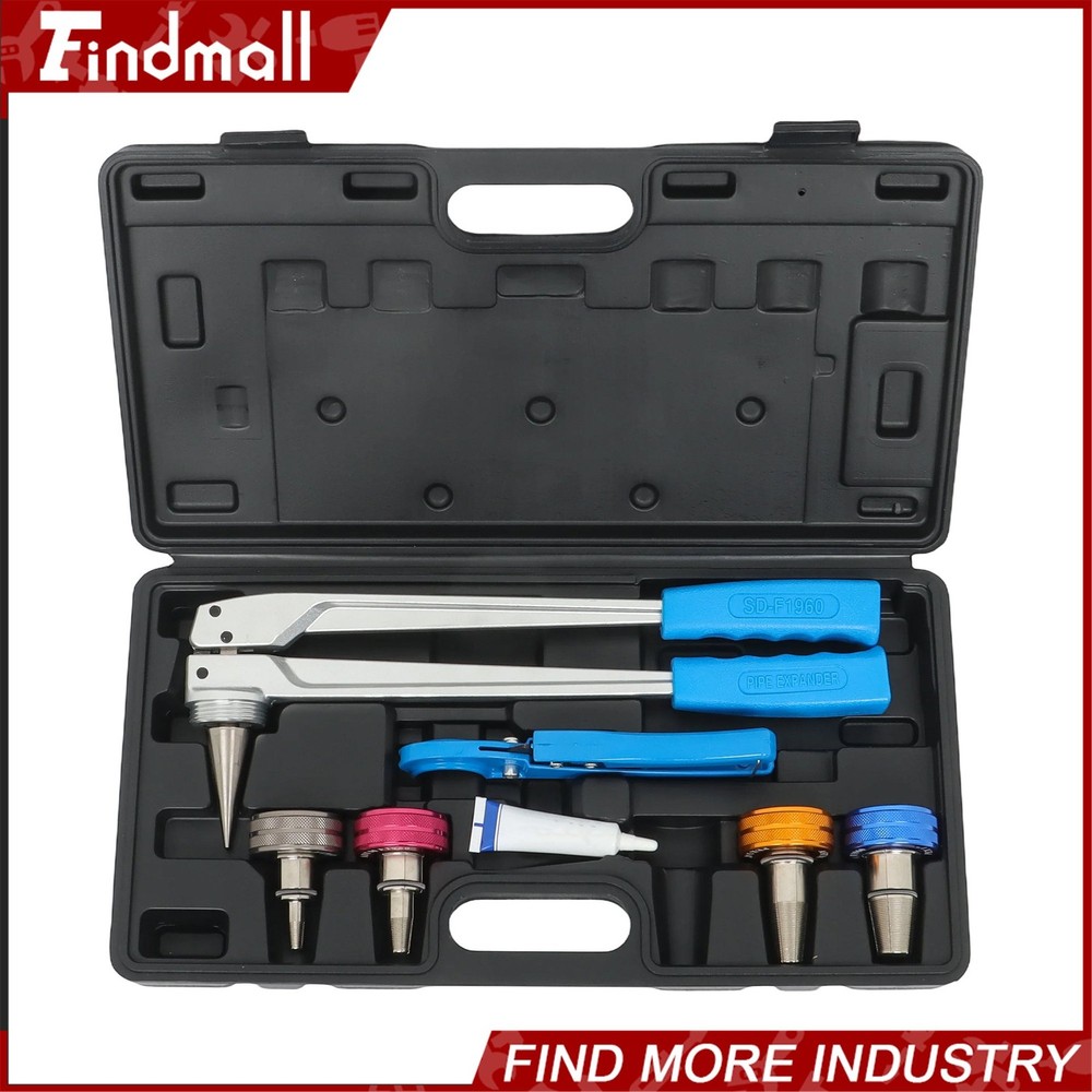 Findmall PEX Pipe Expander Tool Kit Manual W/ 3/8&Prime;,1/2&Prime;,3/4&Prime;,1&Prime; Expansion Heads