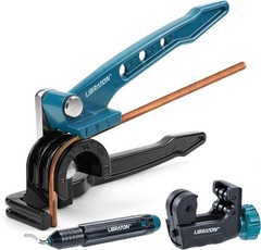 LIBRATON Tube Bender, Copper Tubing Bender 180 Degrees, 3-in-1 Manual Tubing Ben
