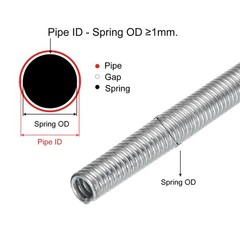 Spring Tube Bender, Steel 1100mm/43.31 Inch Long for 19mm 0.75 Inch Copper Pipe