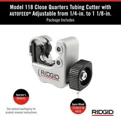 86127 Model 118 Close Quarters AUTOFEED 1/4&Prime; to 1-1/8&Prime; Copper, Aluminum, Bras&hellip;