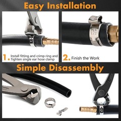 360PCS Single Ear Hose Clamp Kit,16 Sizes 5.3-36.1mm 304 Stainless Steel with Cr