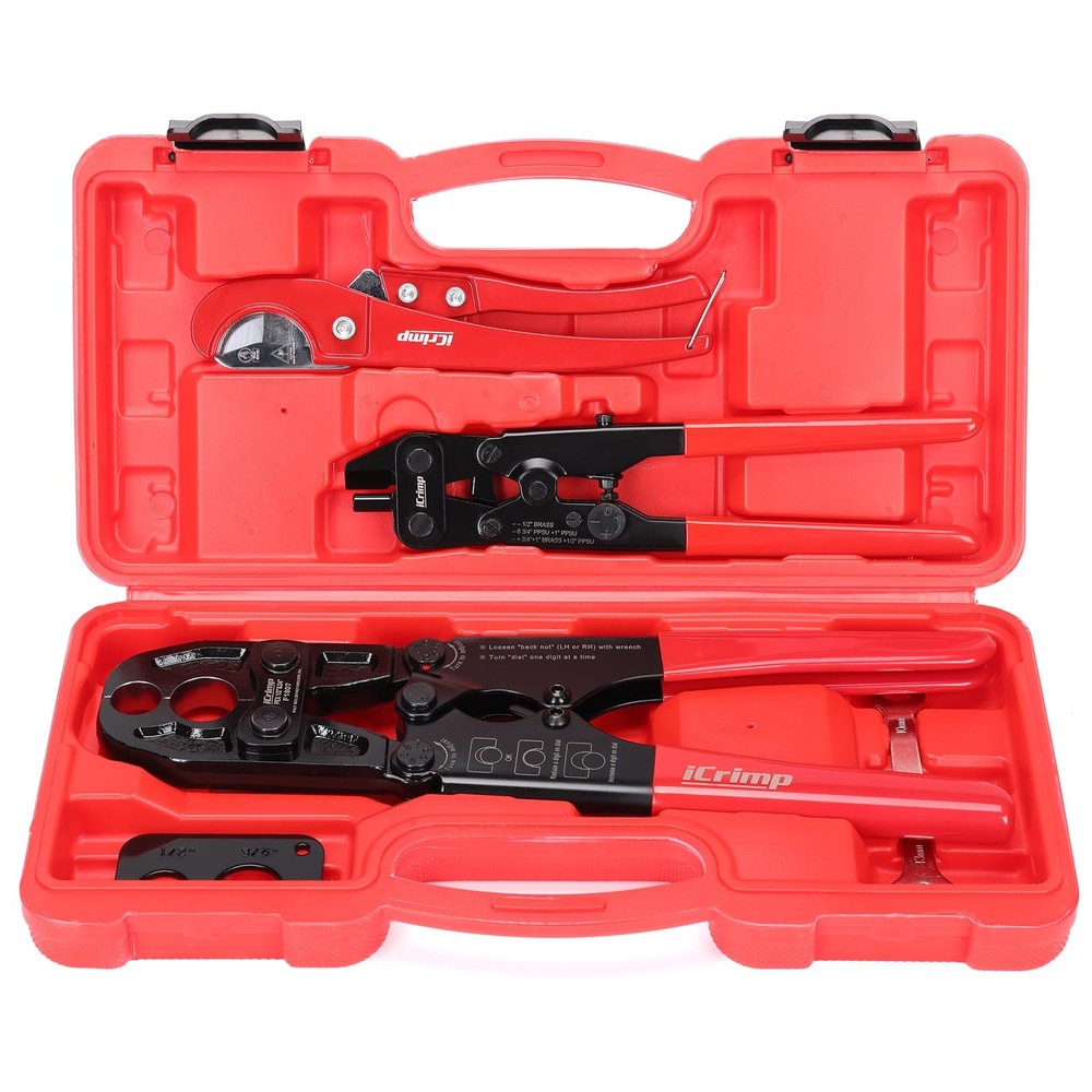 Pex Crimper iCrimp Combo Kit For 1/2 3/4 Copper Ring