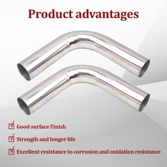 BIGREAT OD 2.25&rdquo; Inch (57MM) 90 Degree Bend OD：2.25&rdquo;-90 Degree-2PC, Silver