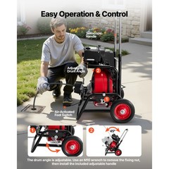 Uimoso 75 FT x 1/2 Inch Drain Cleaning Machine with Auto-Feed and 8 Cutters