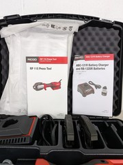 RIDGID RP 115 Mini Press Tool Kit 1/2 in to 3/4 Copper Stainless and 1 Battery