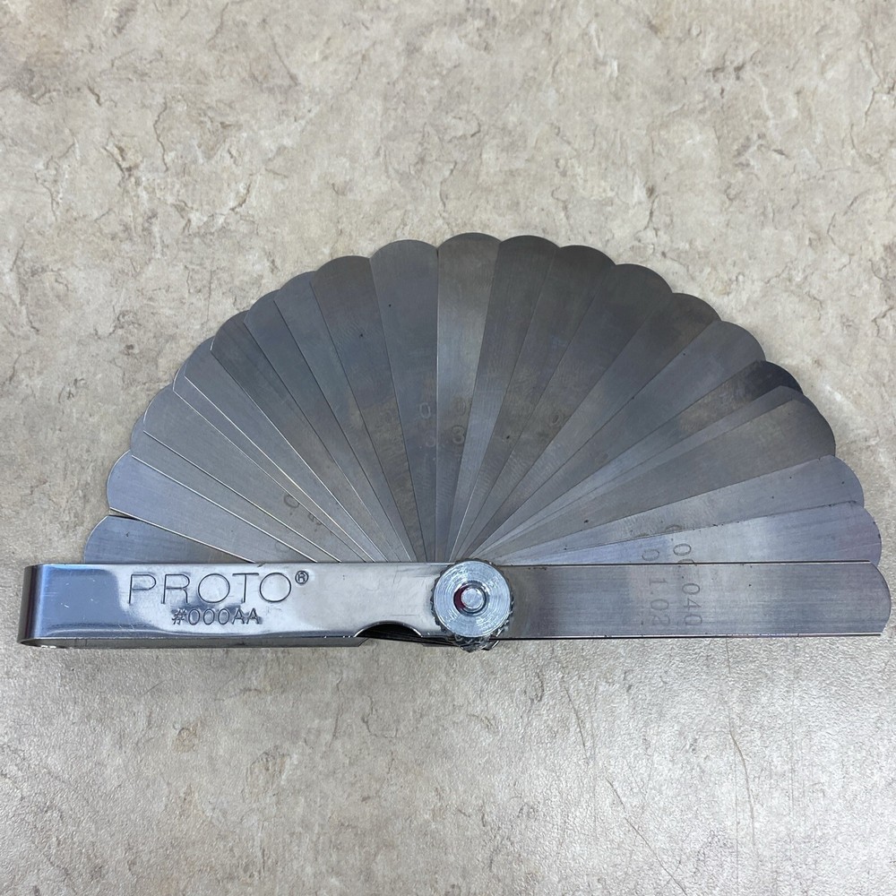 Proto #000AA 1/2&Prime; x 3&Prime; 25 Blade Master Feeler Gauge Set with Steel Holder