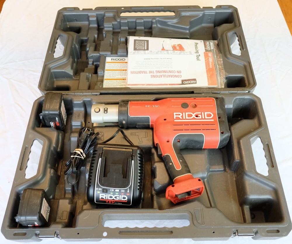 Ridgid RP330 Propress Crimper Tool w/ Case & 2 Batteries &ndash; NO DIES &ndash; RP330B
