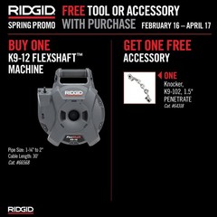 Flexshaft Drain Cleaning, 1-1/2 In. Single Carbide Tipped Chain Knocker and Head