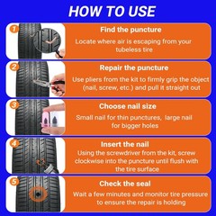 29PCS Tire Repair Kit, Spiral Screw~in Tire Plugs for Car Truck Motorcycle