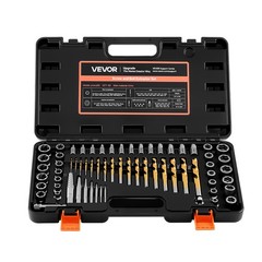VEVOR Screw Extractor Set with Drill Bits Easy Out Nut Bolt Extractors 65 Pieces