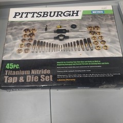 PITTSBURGH 45pc Titanium Nitride Metric Tap & Die Set &ndash; Thread Repair & Creation
