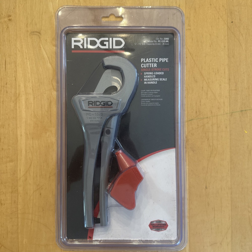RIDGID 23493 Model PC-1375 ML Single Stroke Plastic Pipe and Tubing Cutter,