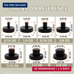SANATO 14 Pcs Steel Double Flares Tool Black Adapters,Suit For 3/16, 1/4, 5/16,